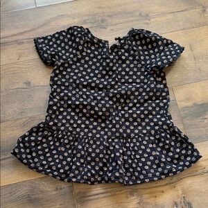 Old Navy Black Top with Gold Dot Print